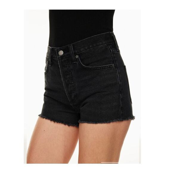 NWOT Denim Forum High Rise Yoko Short Black Women's Size 25 - Picture 1 of 11